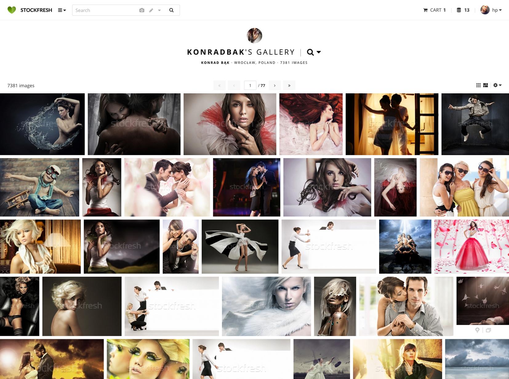 Stockfresh - Artist gallery page