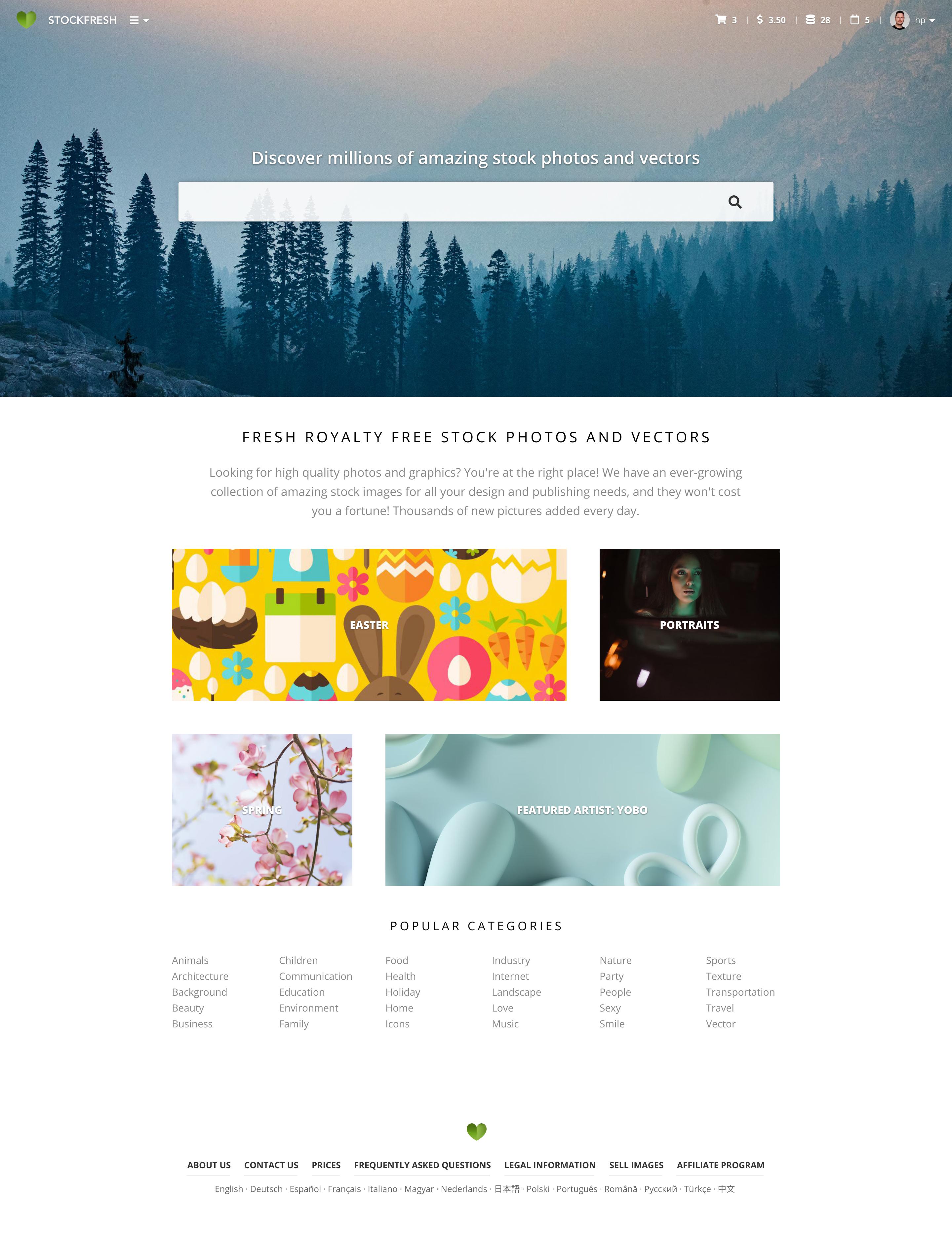 Stockfresh - Responsive design (Desktop)