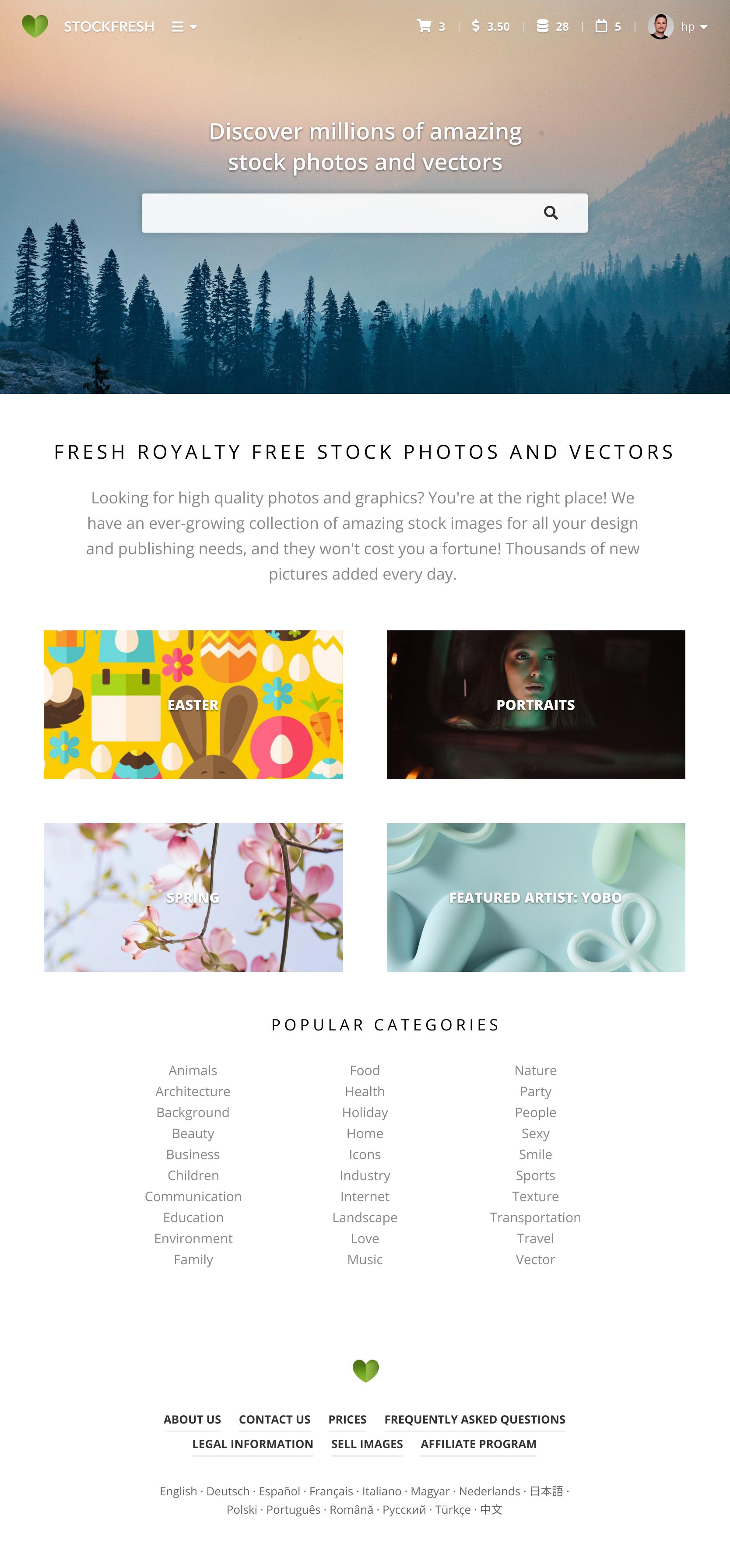 Stockfresh - Responsive design (Tablet)