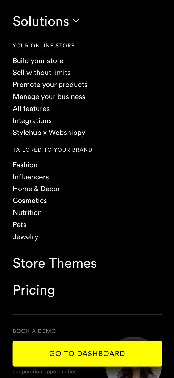 Stylehub - Mobile navigation #3
