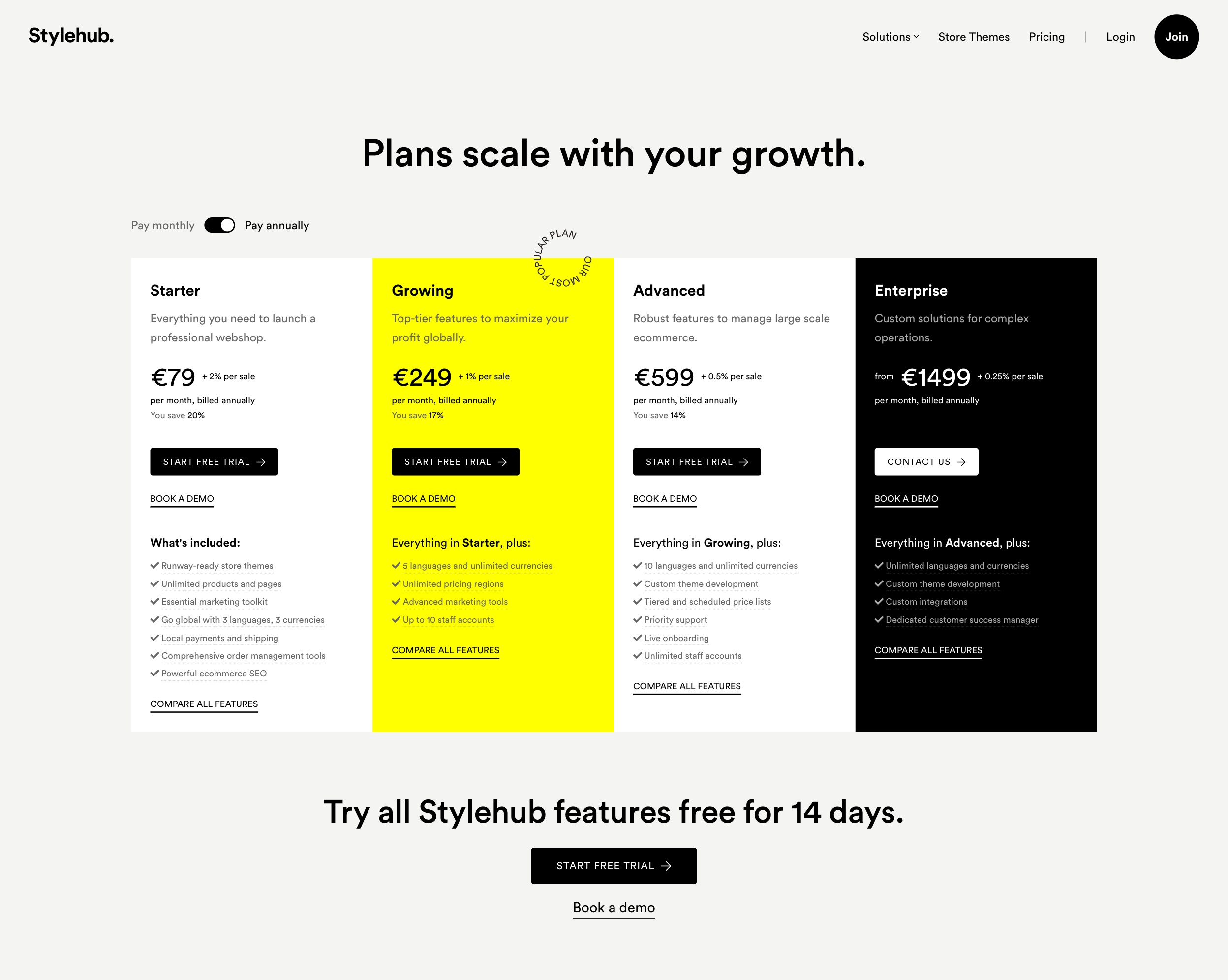 Stylehub - Pricing plans